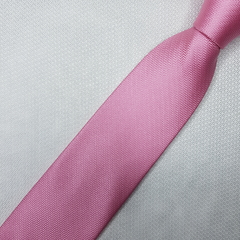 Gravata Semi-Slim Jacquard Rosa Escuro Lisa Trabalhada - comprar online