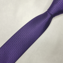 Gravata Semi-Slim Jacquard Roxo Trabalhado - comprar online