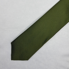 Gravata Slim Jacquard Lisa Trabalhado Verde Oliva - comprar online