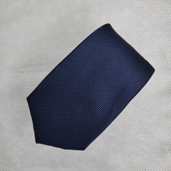 Gravata Slim Jacquard Lisa Trabalhado Azul Marinho