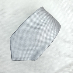 Gravata Slim Jacquard Cinza Calro Lisa Trabalhada
