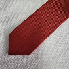 Gravata Slim Jacquard Lisa Trabalhado Vermelha Queimado - comprar online
