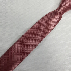 Gravata Slim Jacquard Lisa com Textura Quadriculado Rosa Metalizado na internet