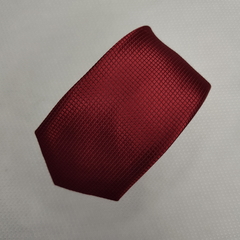 Gravata Slim Jacquard Lisa com Textura Quadriculado Marsala
