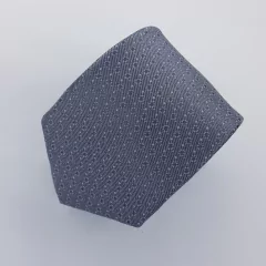 Gravata Semi-Slim Jacquard Cinza com Bolinhas