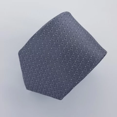 Gravata Semi-Slim Jacquard Cinza com Bolinhas