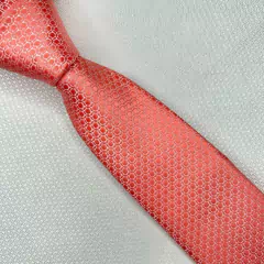 Gravata Semi-Slim Jacqaurd Salmão Escuro com Detalhes na internet