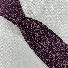 Gravata Semi-Slim Jacquard Floral Preta e Pink na internet