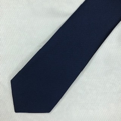 Gravata Semi- Slim Jacquard Lisa Trabalhada Azul Marinho - comprar online