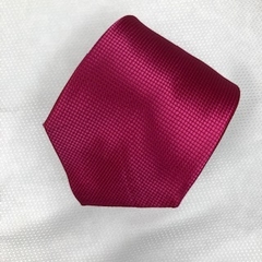 Gravata Semi- Slim Jacquard Lisa com Textura Quadriculado Fucsia