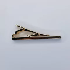 Prendedor de Gravata Semi-Slim Dourado com Listras - comprar online