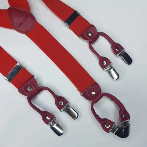 Suspensório Ajustável Vermelho de 6 pontas