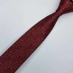 Gravata Semi-Slim Jacquard Bordô Arabesco - comprar online