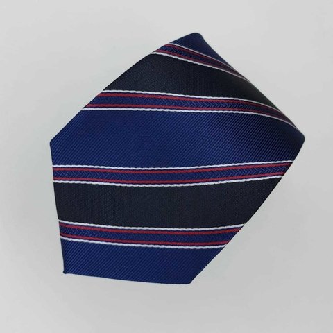 Gravata Semi-Slim Jacquard Azul marinho Listrada