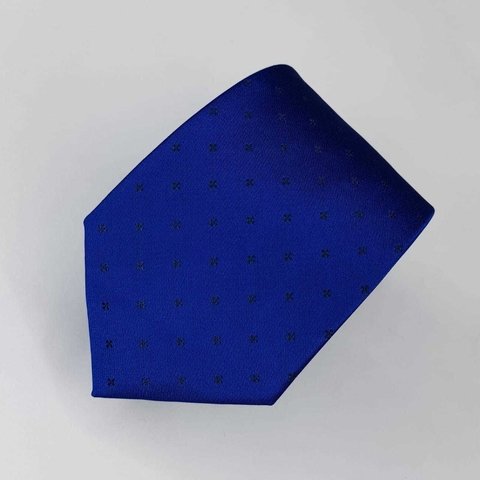Gravata Semi-Slim Jacquard Azul Trabalhada