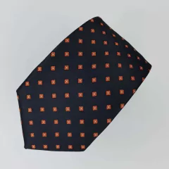 Gravata Slim Jacquard Preta com Quadrados