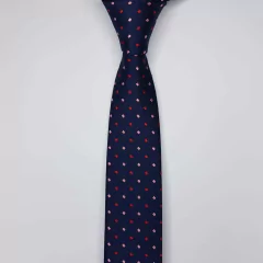 Gravata Slim Jacquard Azul Marinho com Quadrados na internet