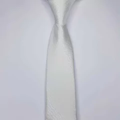 Gravata Clássica Jacquard Branca Trabalhada na internet