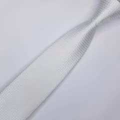 Gravata Clássica Jacquard Branca Quadriculada - comprar online