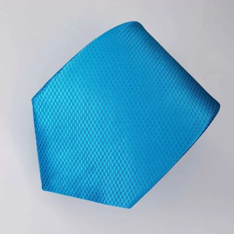 Gravata Clássica Jacquard Azul Turqueza trabalhada