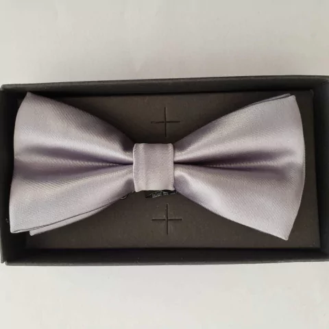 Gravata Borboleta Jacquard Lisa Prata