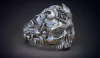 Anel de Prata Caveira - Skull Alliance Too