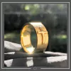 Aliança com Cruz em Prata banhada a Ouro 18k