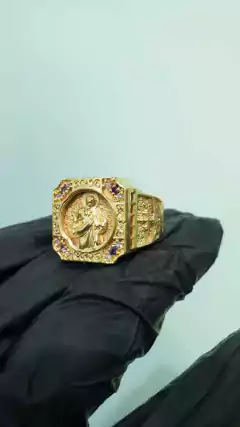 Anel São Paulo em prata 925 banhado a ouro 18k na internet