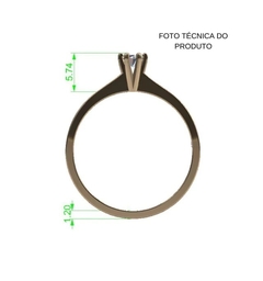 ANEL DE NOIVADO OURO AMARELO E DIAMANTE 10 PONTOS - LOVE 10 - loja online