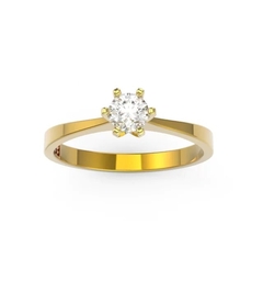 ANEL DE NOIVADO OURO AMARELO E DIAMANTE 20 PONTOS - LOVE 20 - Celtic Joias Masculinas