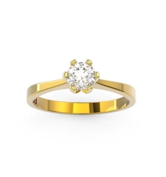 ANEL DE NOIVADO OURO AMARELO E DIAMANTE 30 PONTOS - LOVE 30 na internet