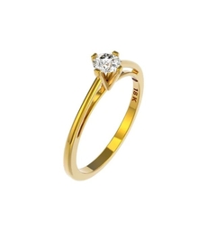 ANEL DE NOIVADO OURO AMARELO E DIAMANTE 50 PONTOS - LOVE 50 na internet