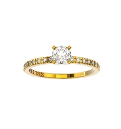 ANEL DE NOIVADO EM OURO AMARELO E DIAMANTE DE 30 PONTOS - BELIEVE30 - Celtic Joias Masculinas