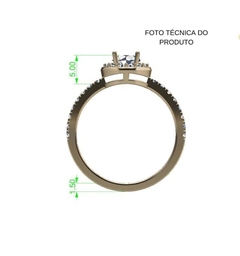 ANEL DE NOIVADO HALO OURO AMARELO E DIAMANTE CENTRAL DE 50 PONTOS - EVER50 - loja online