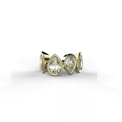 Piercing em Prata banhado a Ouro 18K com Cristais - comprar online