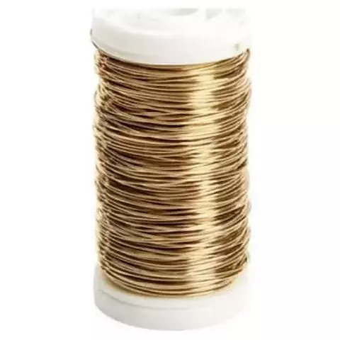 ARAME FLORAL METÁLICO OASIS - COR DOURADO ROLO COM 50 m