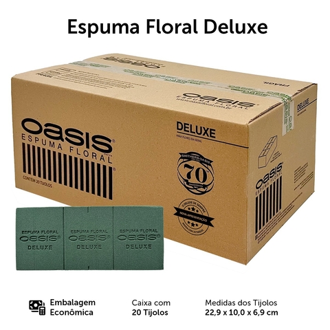 Espuma Floral Tijolo Deluxe caixa com 20 unidades