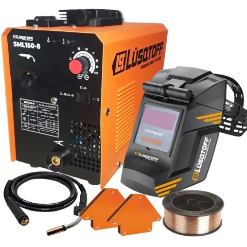 KIT SOLDADOR MIG INVERTER 120AMP + MASCARA + ESCUADRAS + ROLLO LUSQTOFF