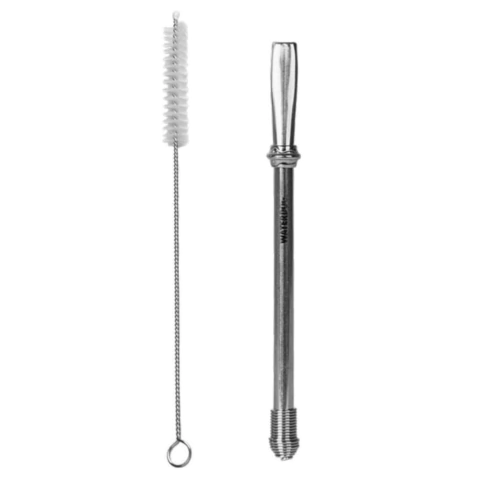 BOMBILLA PARA MATE ACERO INOX + CEPILLO LIMPIADOR WATERDOG