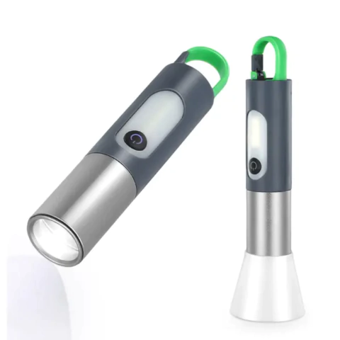 LINTERNA DE MANO USB+COB MOSQUETON RECARGABLE DIGITAL THUNDAR