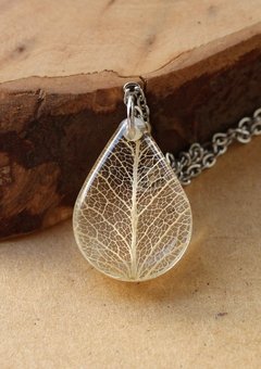 Colar Nervuras Transparente - Corrente 45 cm na internet