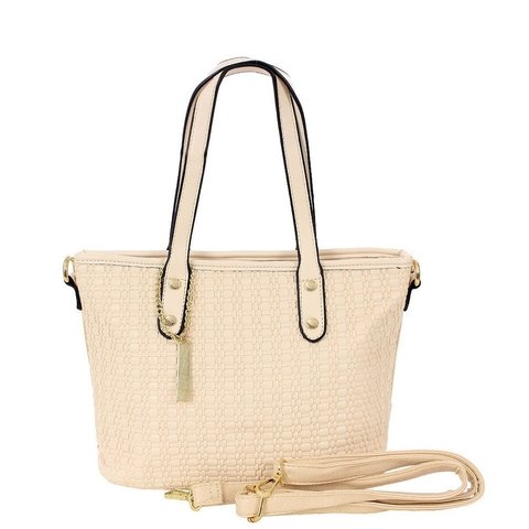 Bolsa Feminina Super Luxo Estilo Totem Texturizada Com Pingente Dourado