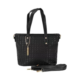 Bolsa Feminina De Festa Luxo Estilo Totem Texturizada Com Pingente Dourado