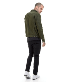 Jaqueta Denin Verde Militar Masculina na internet