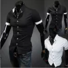 Camisa Masculina Slim Manga Curta