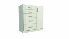 PLACARD ROPERO COMODA 5 CAJONES Y PUERTA HOGAR DORMITORIO - comprar online