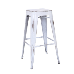 TABURETE TOLIX VINTAGE X4 BLANCO-ANTIGUO