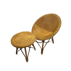 JUEGO DE MESA Y SILLA RATAN KERRIA