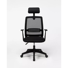 SILLA GERENCIAL EJECUTIVA OFICINA MINT NEGRO CON CABEZAL - VIDA HOME