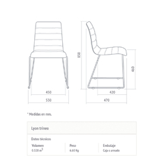 SILLA OFICINA HOGAR LYON TRINEO BASE CROMADA - tienda online